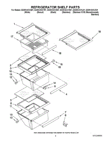 03 - Refrigerator Shelf Parts parts for Whirlpool Refrigerator ED2KHAXVA01 from AppliancePartsPros.com