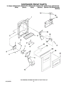 08 - Dispenser Front Parts parts for Whirlpool Refrigerator ED2KHAXVA01 from AppliancePartsPros.com