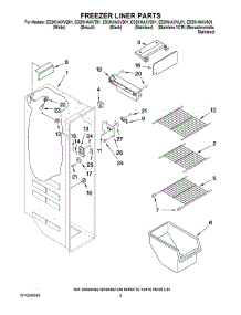 04 - Freezer Liner Parts parts for Whirlpool Refrigerator ED2KHAXVB01 from AppliancePartsPros.com