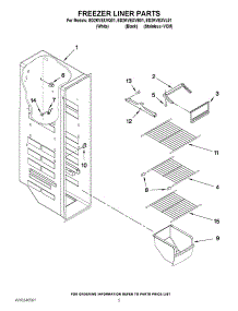 04 - Freezer Liner Parts parts for Whirlpool Refrigerator ED2KVEXVL01 from AppliancePartsPros.com