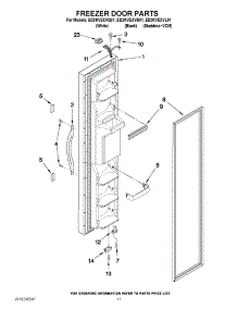 07 - Freezer Door Parts parts for Whirlpool Refrigerator ED2KVEXVQ01 from AppliancePartsPros.com