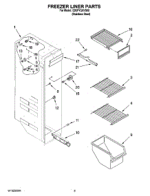 04 - Freezer Liner Parts parts for Whirlpool Refrigerator ED5FVGXVS00 from AppliancePartsPros.com