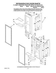 07 - Refrigerator Door Parts parts for Whirlpool Refrigerator GI0FSAXVB00 from AppliancePartsPros.com
