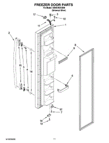 07 - Freezer Door Parts parts for Whirlpool Refrigerator ED2GVEXVD00 from AppliancePartsPros.com