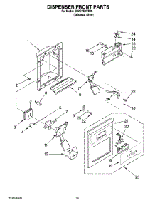 08 - Dispenser Front Parts parts for Whirlpool Refrigerator ED2GVEXVD00 from AppliancePartsPros.com