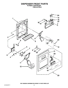 08 - Dispenser Front Parts parts for Whirlpool Refrigerator ED2GVEXVD01 from AppliancePartsPros.com