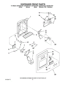 08 - Dispenser Front Parts parts for Whirlpool Refrigerator ED2FHEXVL01 from AppliancePartsPros.com