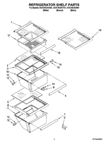 03 - Refrigerator Shelf Parts parts for Whirlpool Refrigerator ED2CHQXVQ01 from AppliancePartsPros.com