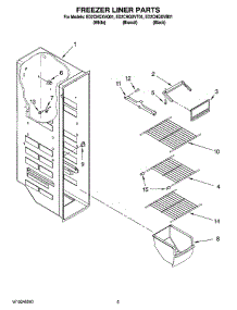 04 - Freezer Liner Parts parts for Whirlpool Refrigerator ED2CHQXVQ01 from AppliancePartsPros.com