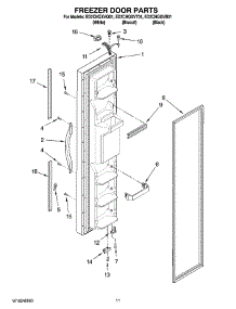 07 - Freezer Door Parts parts for Whirlpool Refrigerator ED2CHQXVQ01 from AppliancePartsPros.com