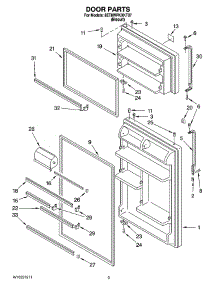 02 - Door Parts parts for Whirlpool Refrigerator 8ET8WPKXKT07 from AppliancePartsPros.com
