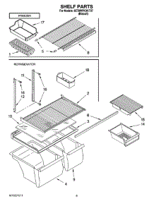 05 - Shelf Parts, Optional Parts parts for Whirlpool Refrigerator 8ET8WPKXKT07 from AppliancePartsPros.com