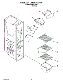 04 - Freezer Liner Parts parts for Whirlpool Refrigerator GS2KVAXVS00 from AppliancePartsPros.com