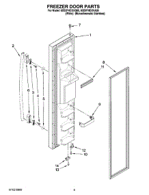 07 - Freezer Door Parts parts for Whirlpool Refrigerator 6ED2FHGXVA00 from AppliancePartsPros.com