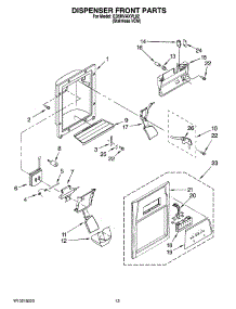 08 - Dispenser Front Parts parts for Whirlpool Refrigerator ED5HVAXVL02 from AppliancePartsPros.com