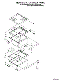 03 - Refrigerator Shelf Parts parts for Whirlpool Refrigerator 6ED2FHGXVQ00 from AppliancePartsPros.com