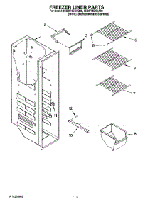 04 - Freezer Liner Parts parts for Whirlpool Refrigerator 6ED2FHGXVQ00 from AppliancePartsPros.com