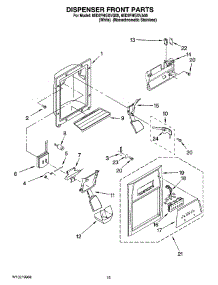 10 - Dispenser Front Parts parts for Whirlpool Refrigerator 6ED2FHGXVQ00 from AppliancePartsPros.com