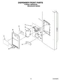 09 - Dispenser Front Parts parts for Whirlpool Refrigerator 7GI5FSAXVY00 from AppliancePartsPros.com