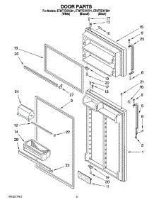 02 - Door Parts parts for Whirlpool Refrigerator ET8FTEXVQ01 from AppliancePartsPros.com