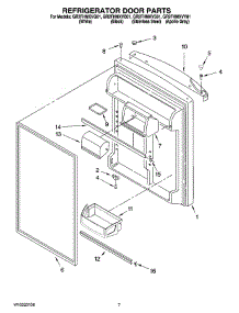 04 - Refrigerator Door Parts parts for Whirlpool Refrigerator GR2FHMXVY01 from AppliancePartsPros.com