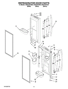 07 - Refrigerator Door Parts parts for Whirlpool Refrigerator GI5SVAXVQ00 from AppliancePartsPros.com