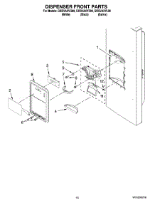 09 - Dispenser Front Parts parts for Whirlpool Refrigerator GI5SVAXVQ00 from AppliancePartsPros.com
