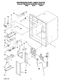 02 - Refrigerator Liner Parts parts for Whirlpool Refrigerator GI5FVAXVL00 from AppliancePartsPros.com