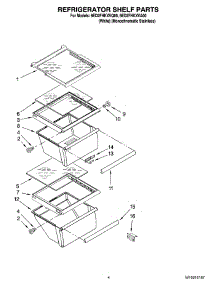 03 - Refrigerator Shelf Parts parts for Whirlpool Refrigerator 6ED2FHKXVA00 from AppliancePartsPros.com