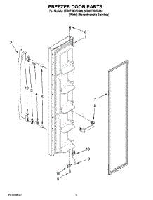 07 - Freezer Door Parts parts for Whirlpool Refrigerator 6ED2FHKXVA00 from AppliancePartsPros.com