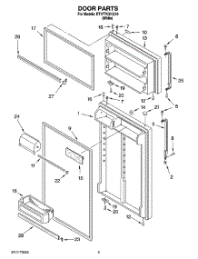 02 - Door Parts parts for Whirlpool Refrigerator ET1FTKXKQ10 from AppliancePartsPros.com