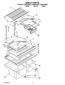 05 - Shelf Parts, Optional Parts parts for Whirlpool Refrigerator ET8MHKXMT05 from AppliancePartsPros.com