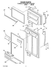 02 - Door Parts parts for Whirlpool Refrigerator ET1PHKXPQ07 from AppliancePartsPros.com