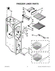 04 - Freezer Liner Parts parts for Whirlpool Refrigerator GC5SHAXVQ00 from AppliancePartsPros.com