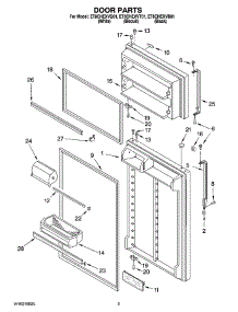 02 - Door Parts parts for Whirlpool Refrigerator ET8CHEXVB01 from AppliancePartsPros.com