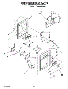 08 - Dispenser Front Parts parts for Whirlpool Refrigerator 6GD25DCXHS09 from AppliancePartsPros.com