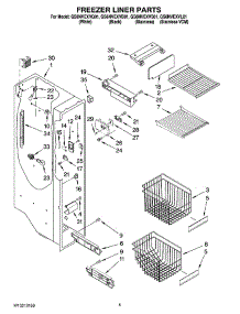 04 - Freezer Liner Parts parts for Whirlpool Refrigerator GS6NVEXVS01 from AppliancePartsPros.com