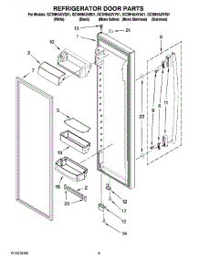 06 - Refrigerator Door Parts parts for Whirlpool Refrigerator GC3NHAXVB01 from AppliancePartsPros.com