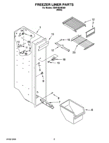 04 - Freezer Liner Parts parts for Whirlpool Refrigerator ED5FHGXNQ02 from AppliancePartsPros.com