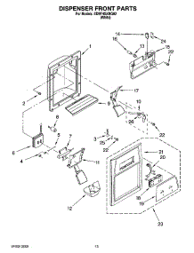 08 - Dispenser Front Parts parts for Whirlpool Refrigerator ED5FHGXNQ02 from AppliancePartsPros.com