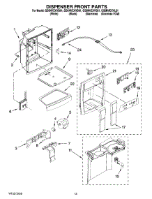 08 - Dispenser Front Parts parts for Whirlpool Refrigerator GS6NVEXVB01 from AppliancePartsPros.com