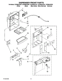 08 - Dispenser Front Parts parts for Whirlpool Refrigerator GC3NHAXVY01 from AppliancePartsPros.com
