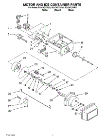 05 - Motor And Ice Container Parts parts for Whirlpool Refrigerator ED2CHQXVB00 from AppliancePartsPros.com