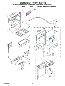 08 - Dispenser Front Parts parts for Whirlpool Refrigerator GC5NHAXVQ01 from AppliancePartsPros.com