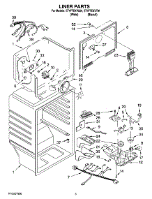 03 - Liner Parts parts for Whirlpool Refrigerator ET1FTEXVT01 from AppliancePartsPros.com