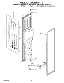 07 - Freezer Door Parts parts for Whirlpool Refrigerator GC5NHAXVB01 from AppliancePartsPros.com