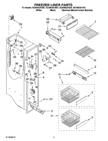 04 - Freezer Liner Parts parts for Whirlpool Refrigerator GC5NHAXVY01 from AppliancePartsPros.com