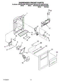 08 - Dispenser Front Parts parts for Whirlpool Refrigerator GS5SVAXVA00 from AppliancePartsPros.com