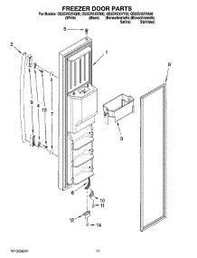 07 - Freezer Door Parts parts for Whirlpool Refrigerator GS5SVAXVQ00 from AppliancePartsPros.com
