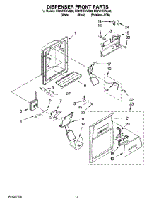 08 - Dispenser Front Parts parts for Whirlpool Refrigerator ED2VHEXVB00 from AppliancePartsPros.com